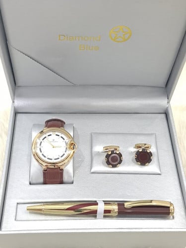 طقم رجالي ساعة جلد S07