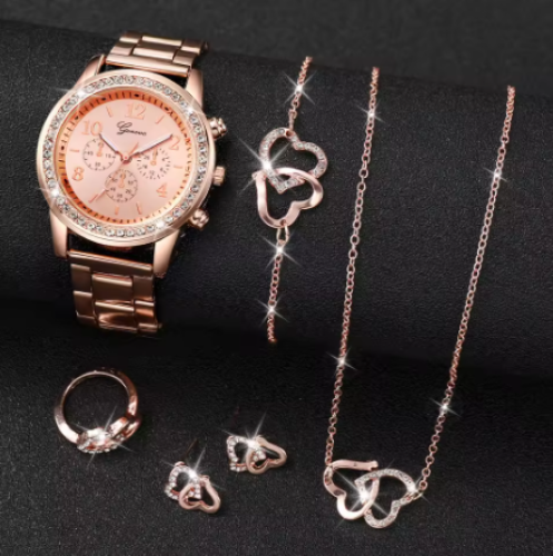 طقم ساعة واكسسوار 6 قطع