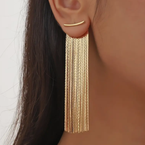 زوج من الأقراط الأنيقة مطلي