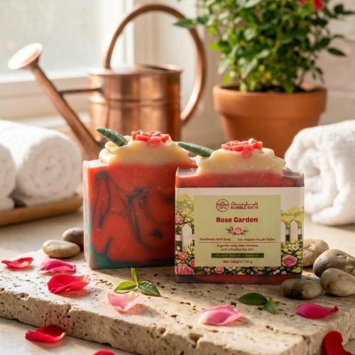 صابون طبيعي عطري للاستحمام برائحة عطر حديقة الورد...