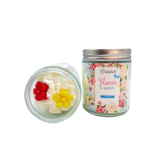 شمعة صويا برائحةحديقة الورد المنعشة صديقة للبيئة