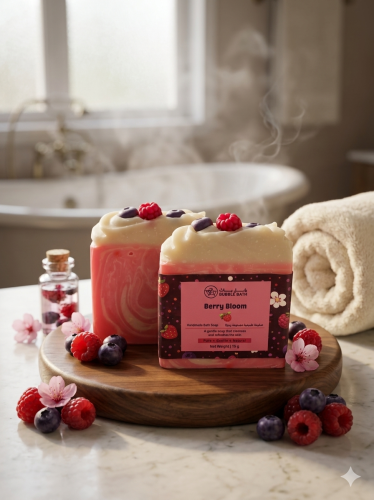 صابون طبيعي عطري برائحة التوت البري مع زيوت مرطبة...