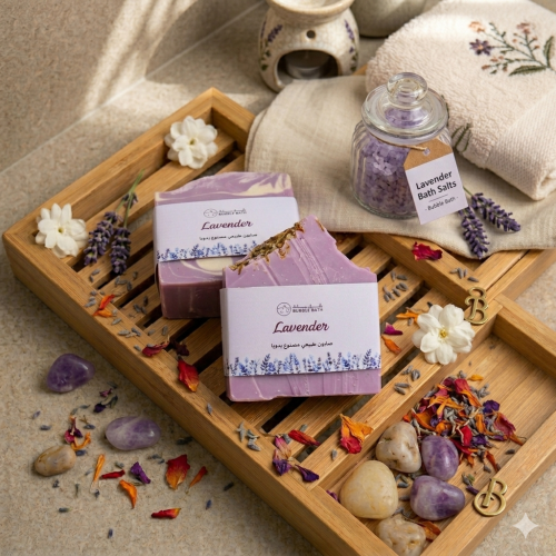 صابون طبيعي عطري للاستحمام برائحة الافندر _ مع زيت...