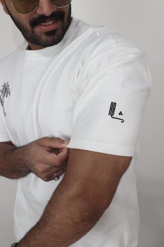 تيشيرت النخل رجالي - ابيض