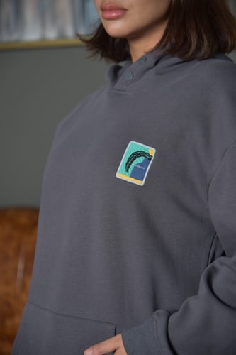 هودي المربعانية رمادي