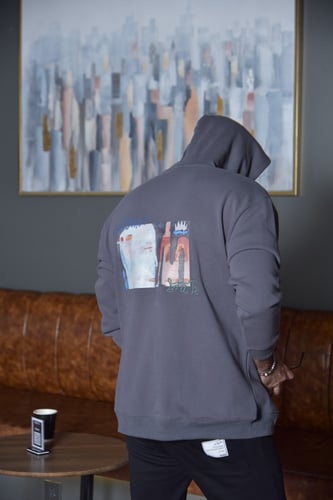 هودي المربعانية رمادي