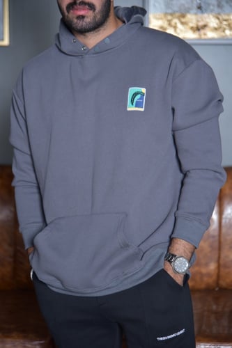 هودي المربعانية رمادي