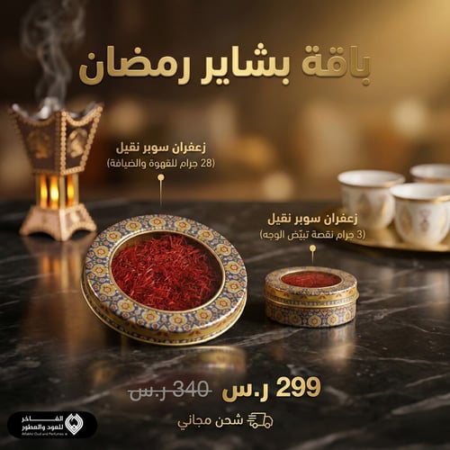 باقة بشاير الخير (أوقية زعفران + هدية 3 جرام زعفرا...
