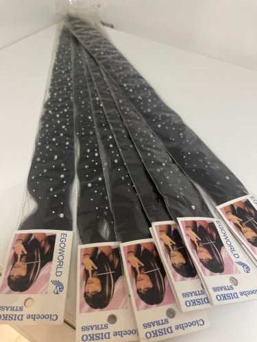 BLACK clip in hair extention with straps