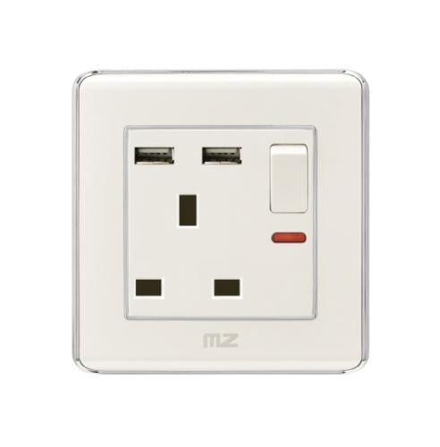 بريزة 13امبير طقه ولمبه +منفذين L50 MZ USB
