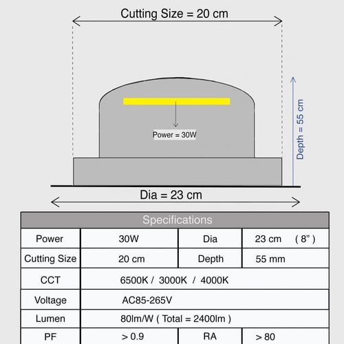 سيوبي 30 واط لوكسفاي ابيض