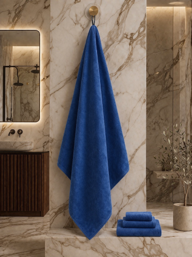 Purple towel blue color in different sizes