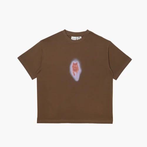 Brown Printed Wolf Tee