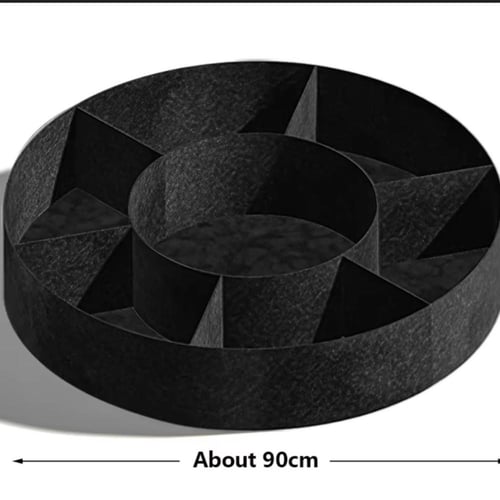حوض قماشي دائري 5 اقسام سعة 100 جالون اسود خاص بزر...