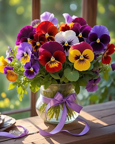 بذور بانسي السمر العملاقة ملونة. - Giant brown pan...