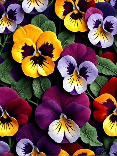 بذور بانسي السمر العملاقة ملونة. - Giant brown pan...