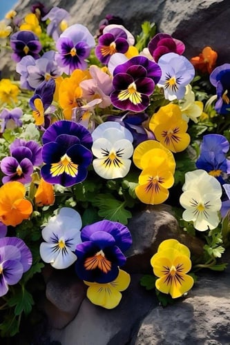 بذور بانسي السمر العملاقة ملونة. - Giant brown pan...