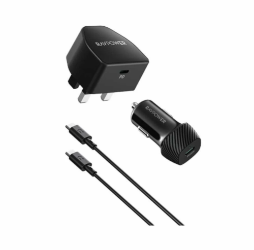 بكج راف باور شاحن جداري 20 واط بي دي + شاحن سيارة...