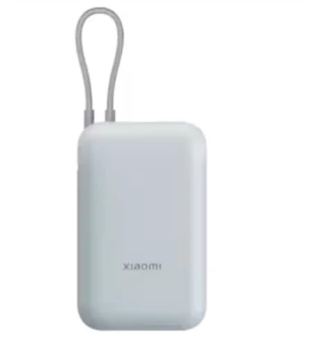 شاحن متنقل شاومي بمنفذ USB ومنفذ USB-C وسلك مدمج U...