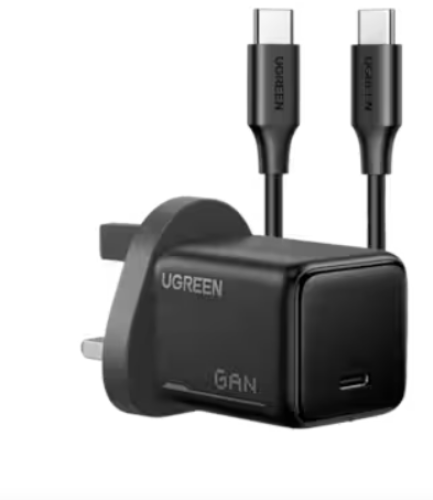 يوجرين شاحن بمنفذ USB-C بتقنية GaN وبقوة 25 واط مع...