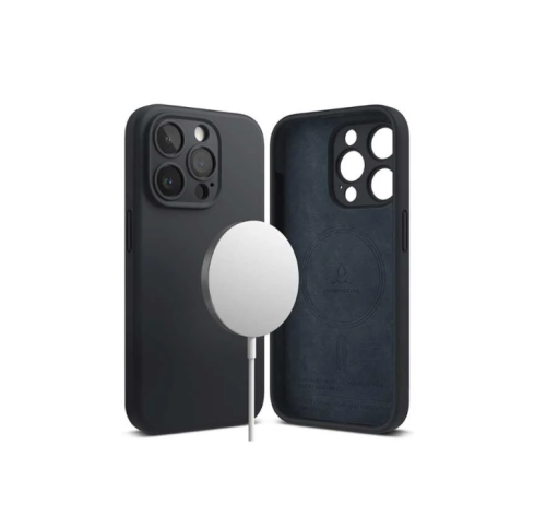 كفر رينكي سيليكون ماج سيف ايفون 15 بروماكس ازرق