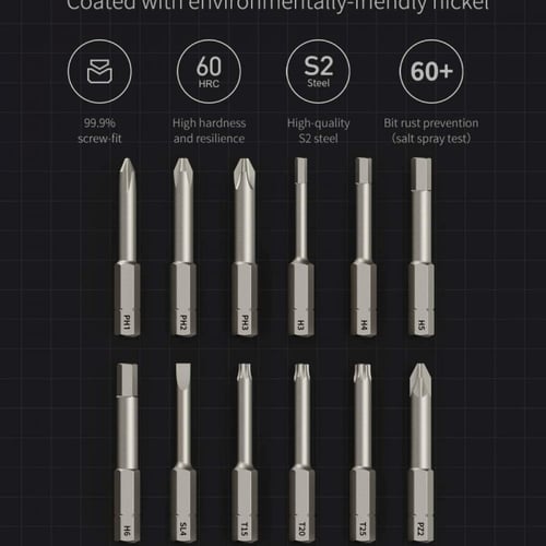 مفك براغي هوتو لاسلكي مع 12 برغي ازرق