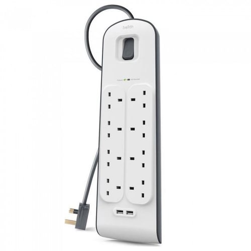 توصيلة بيلكن 8 منافذ كهربائية + منفذين يو اس بي أب...
