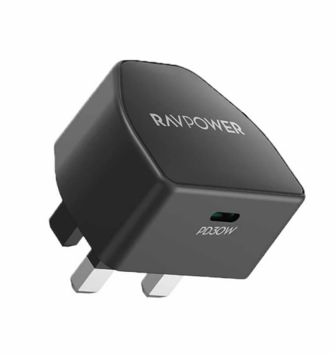 راف باور شاحن جداري منفذ تايب سي 65 واط اسود