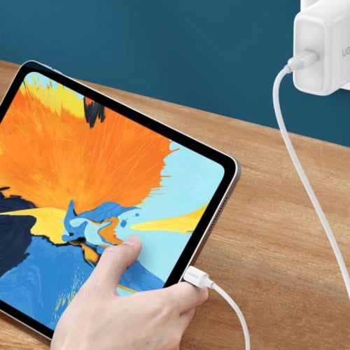 كابل شحن يوجرين تايب سي تو تايب سي 60 واط 1متر ابي...