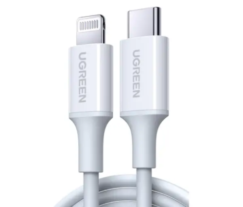 سلك شاحن يوجرين من USB-C إلى آيفون بطول 2 م - أبيض
