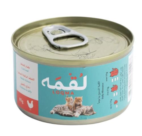 دجاج بالجيلي طعام رطب للقطط البالغة والكيتن 85غ لق...