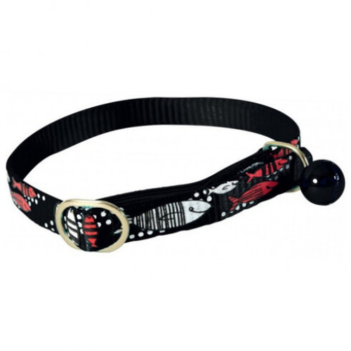 زولكس طوق نايلون للقطط بطابع الأسماك مع جرس 30سم/1...