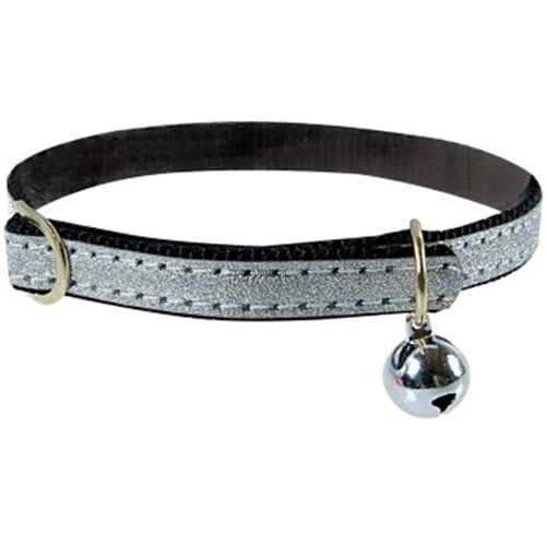 زولكس طوق نايلون أنيق للقطط مع جرس 30سم - اسود