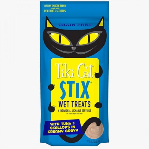 تيكي كات ستيكس التونة و المحار مكافئات رطبه للقطط...