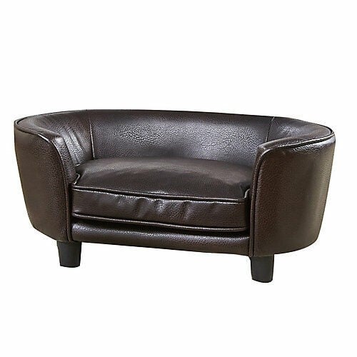 EHP Coco Pet أريكة جلد على الظهر جلد بني