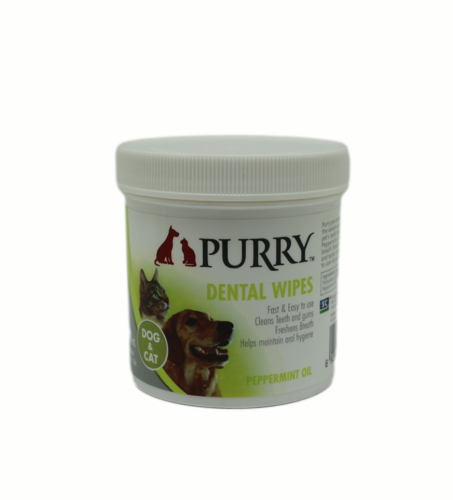 مناديل مبللة بزيت النعناع للاسنان للكلاب والقطط -...