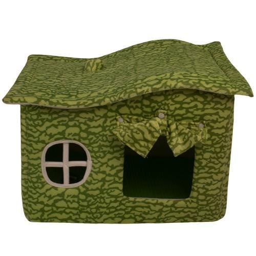 بيت قطط شكل انيق لون أخضر