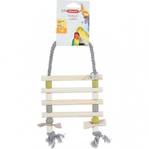 زولكس سلم خشبي لون رمادي للطيور