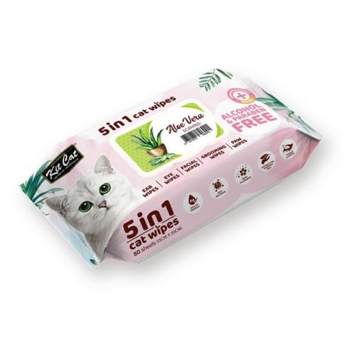 كيت كات 5 في 1 مناديل مبللة للقطط (الألوفيرا)