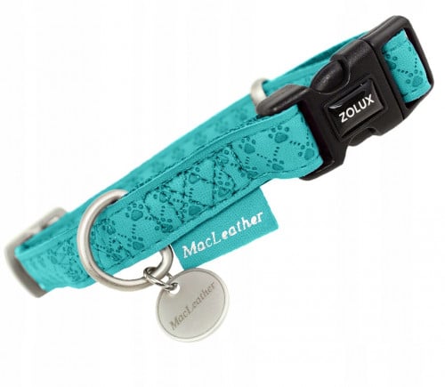 زولكس ماك ليذر طوق كلب فيروزي 15 ملم