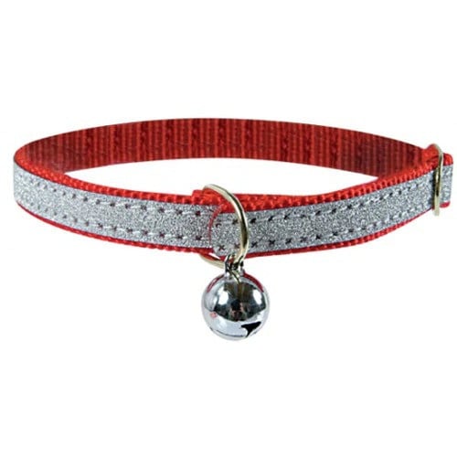 زولكس طوق نايلون أنيق للقطط مع جرس 30سم - احمر