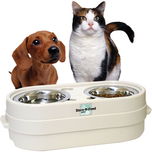 Our Pets Store-N-Feed جهاز تغذية قابل للتعديل صغير