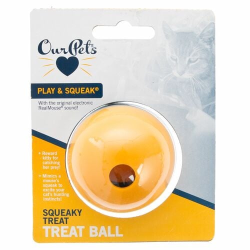 Our Pets® Squeaky Treat لعبة كرة علاج القطط