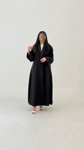 عباية كتان مع اكمام جاكارا واسعه