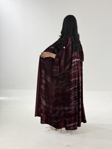 مخمل عنابي مطبوع