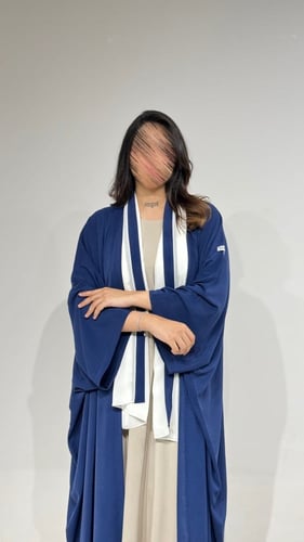 عباية فراشة جاكار أزرق