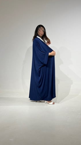 عباية فراشة جاكار أزرق