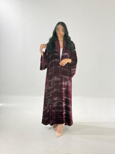 مخمل عنابي مطبوع