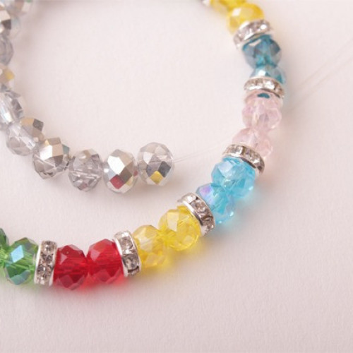 خرز كريستالي أزرق - قطر 6ملم