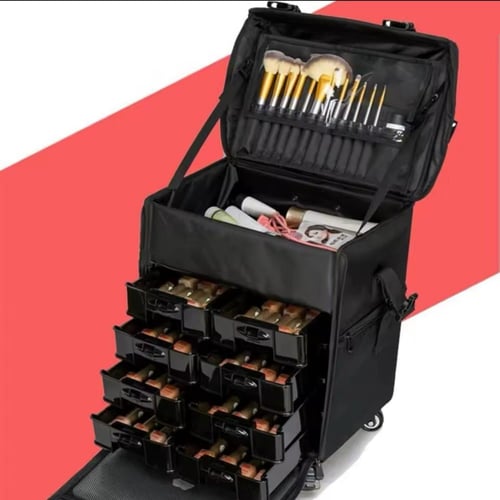 شنطة مكياج طابقين مقسمة كبير